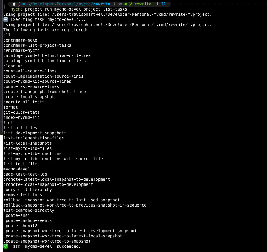 mycmd project run mycmd-devel project list-tasks